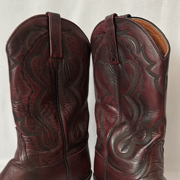 Lucchese 2000 Red Brown Men’s Leather Western Cowboy Boots Shoes **Size 9.5** - Picture 6 of 13